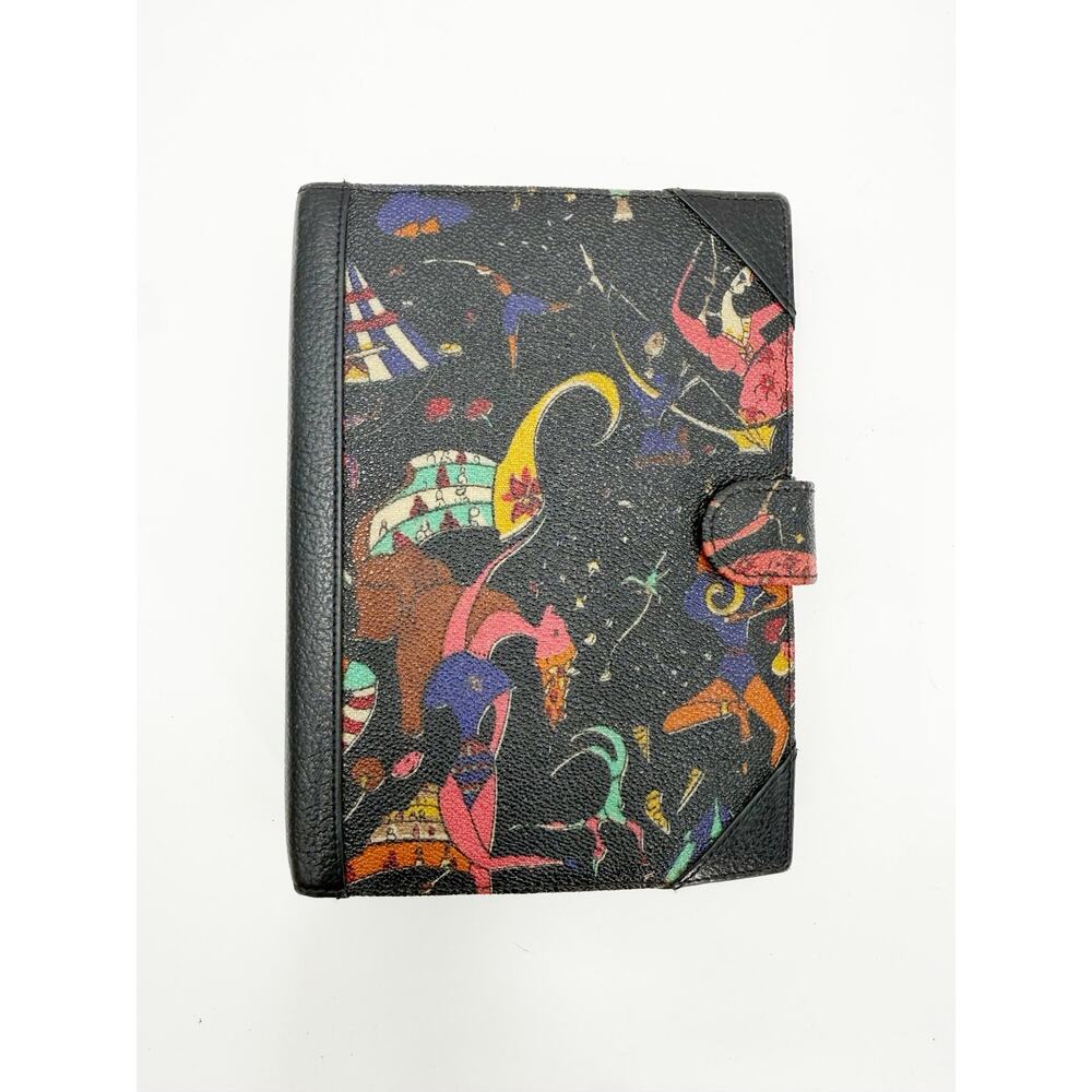 Piero Guidi Planner Magic Circus Leather Vintage 7.25"x5.25"x1.25" Personal Blk